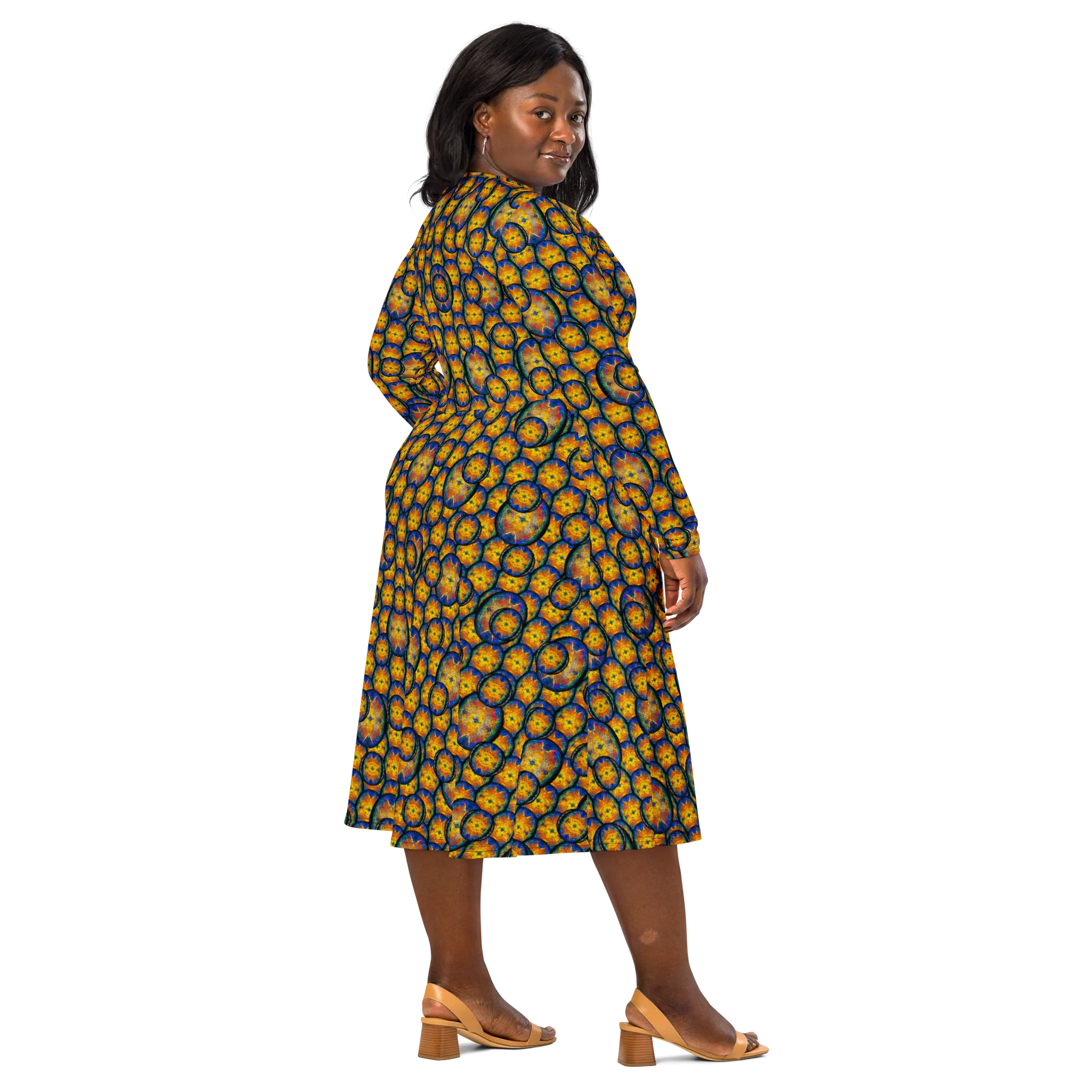 Long Sleeve Midi Dress (Her/Muliebris)(Opal Skies Cantus Primus) RJSTHw2025 RJS