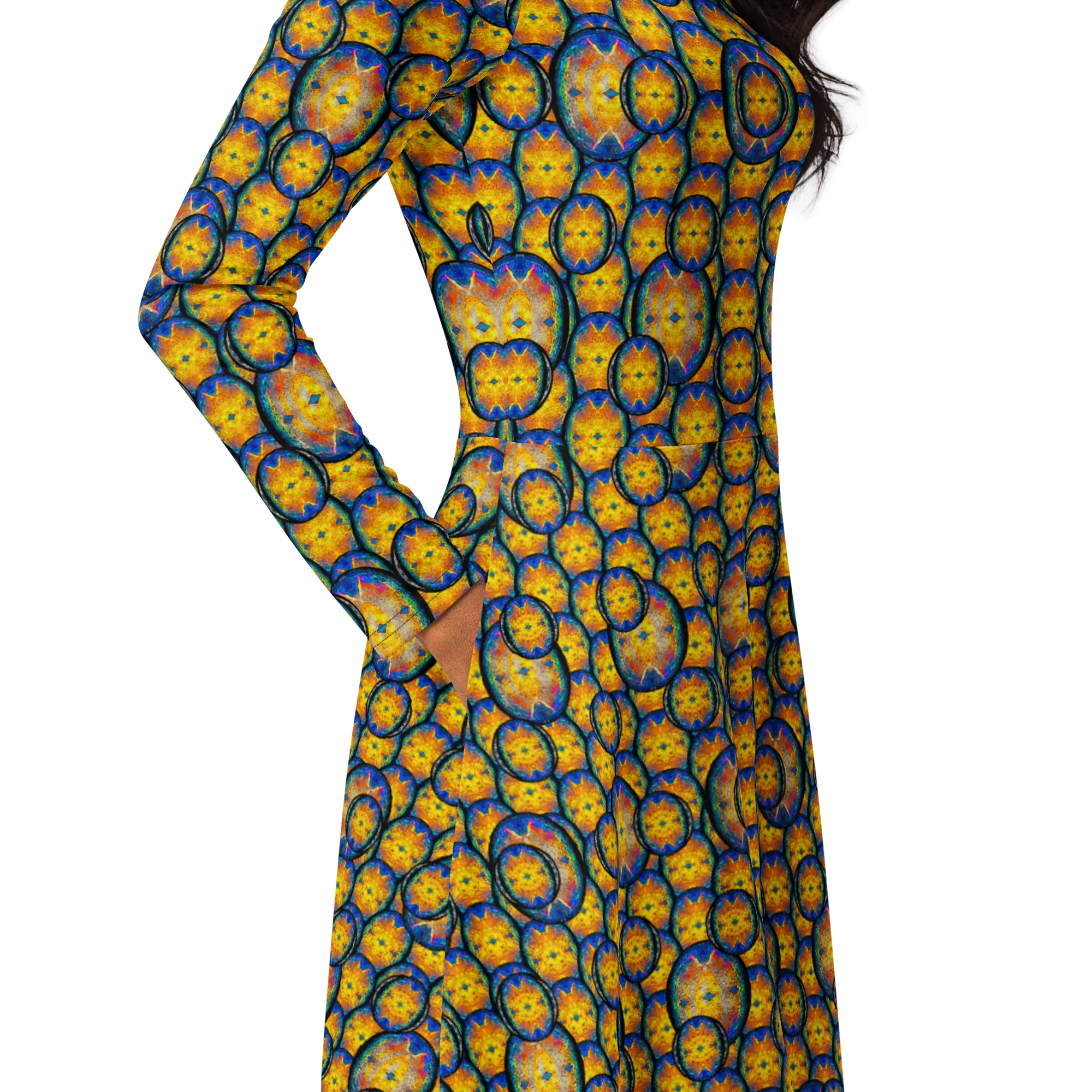 Long Sleeve Midi Dress (Her/Muliebris)(Opal Skies Cantus Primus) RJSTHw2025 RJS
