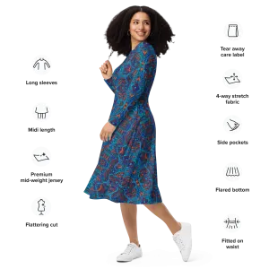 Long Sleeve Midi Dress (Her/Muliebris)(Pure Candy GNHV8.2.1 Blue Logo@Alchemic) RJSTHS2022 RJS