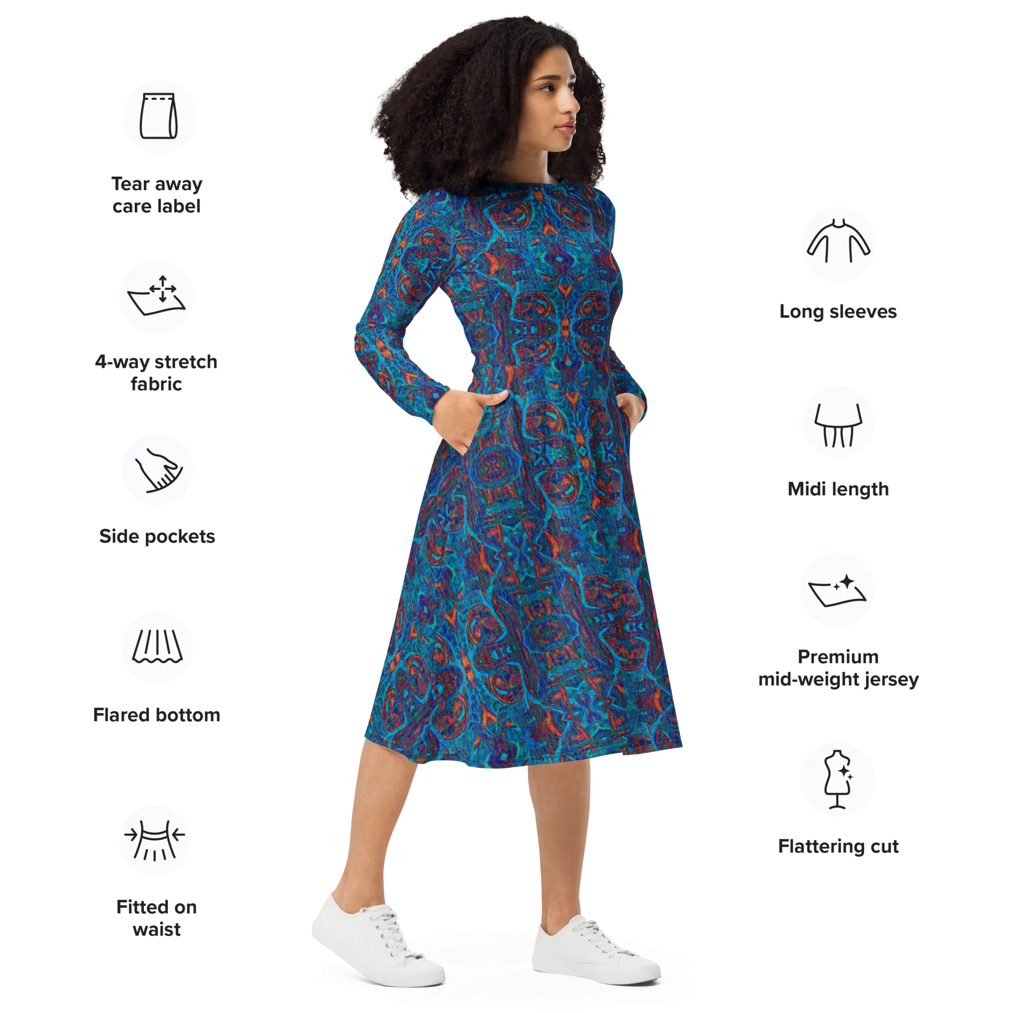 Long Sleeve Midi Dress (Her/Muliebris)(Pure Candy GNHV8.2.1 Blue Logo@Alchemic) RJSTHS2022 RJS