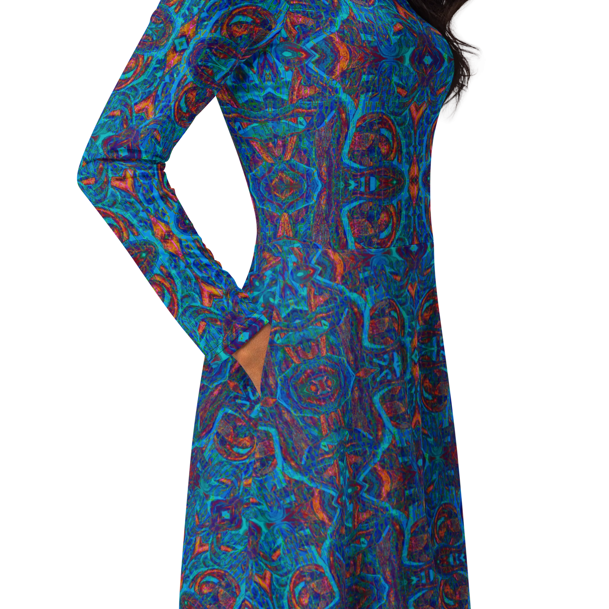 Long Sleeve Midi Dress (Her/Muliebris)(Pure Candy GNHV8.2.1 Blue Logo@Alchemic) RJSTHS2022 RJS