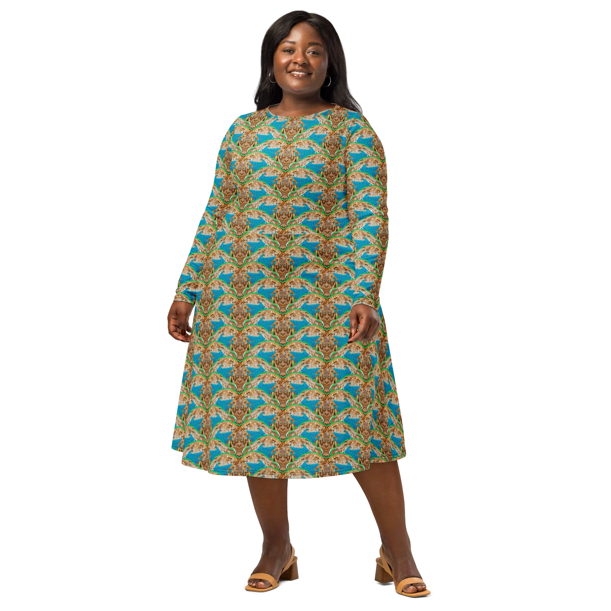 Long Sleeve Midi Dress (Her/Muliebris)(Rind#10 Ouroboros Butterfly Blue Logo) RJSTHS2022 RJS