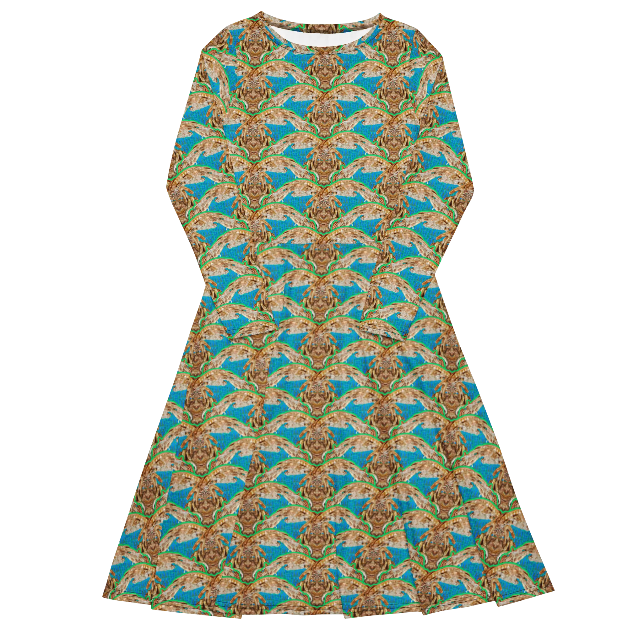 Long Sleeve Midi Dress (Her/Muliebris)(Rind#10 Ouroboros Butterfly Blue Logo) RJSTHS2022 RJS