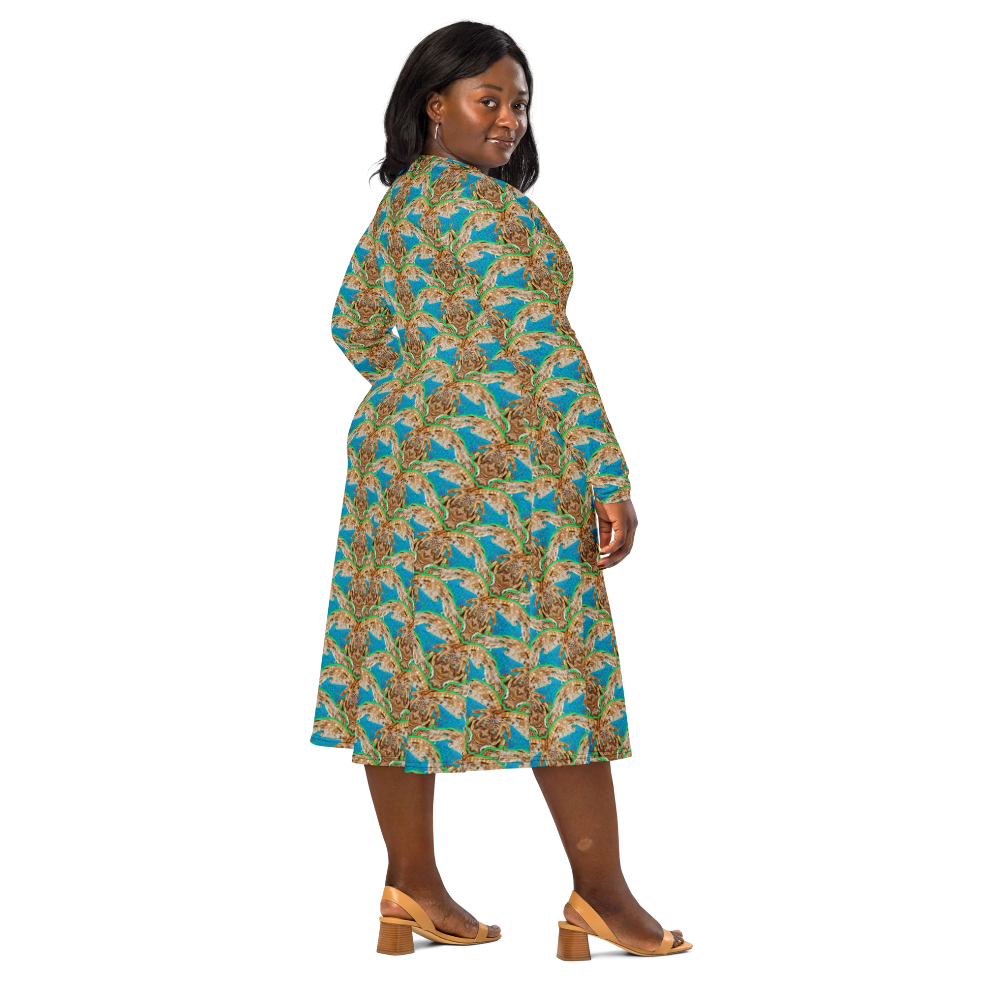 Long Sleeve Midi Dress (Her/Muliebris)(Rind#10 Ouroboros Butterfly Blue Logo) RJSTHS2022 RJS