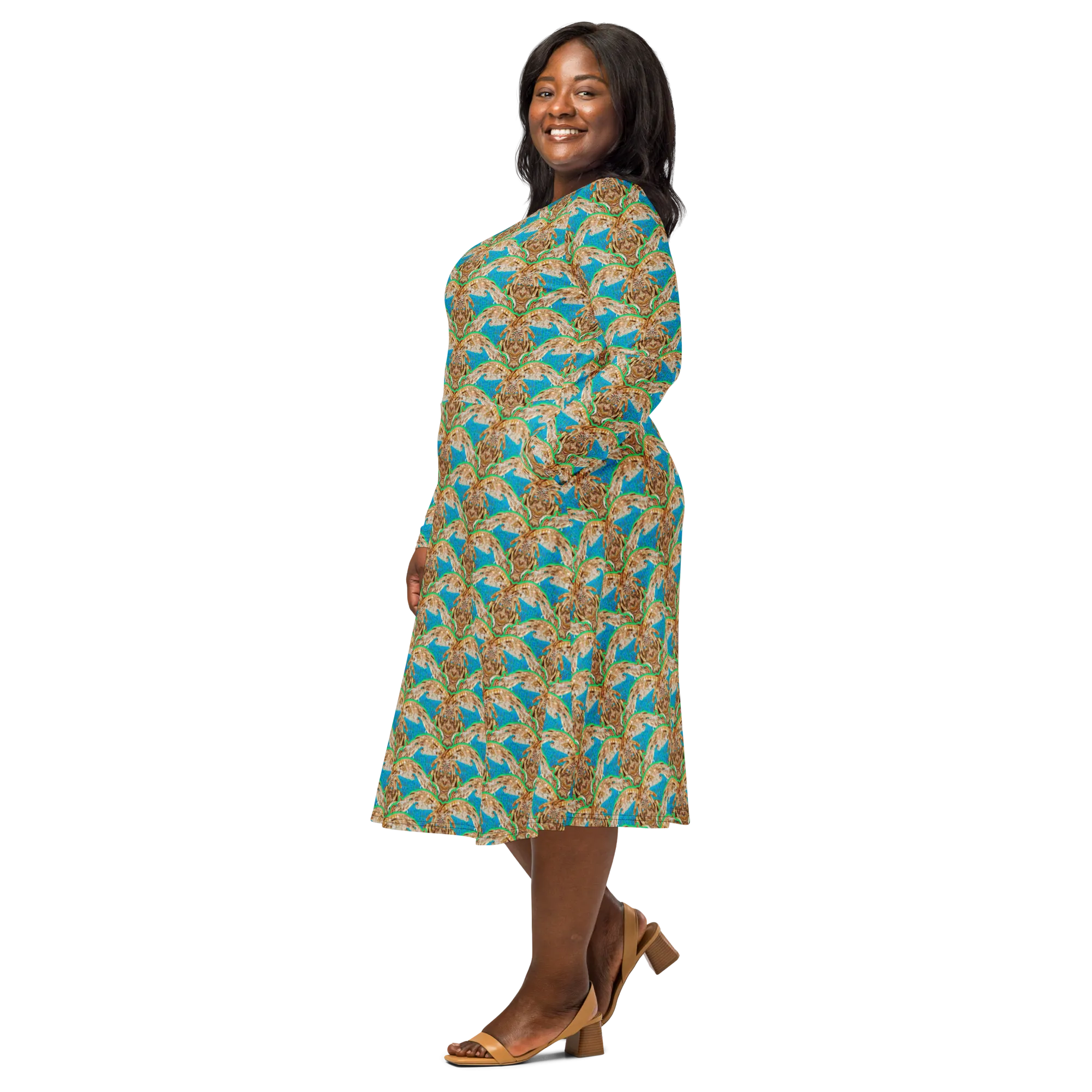 Long Sleeve Midi Dress (Her/Muliebris)(Rind#10 Ouroboros Butterfly Blue Logo) RJSTHS2022 RJS