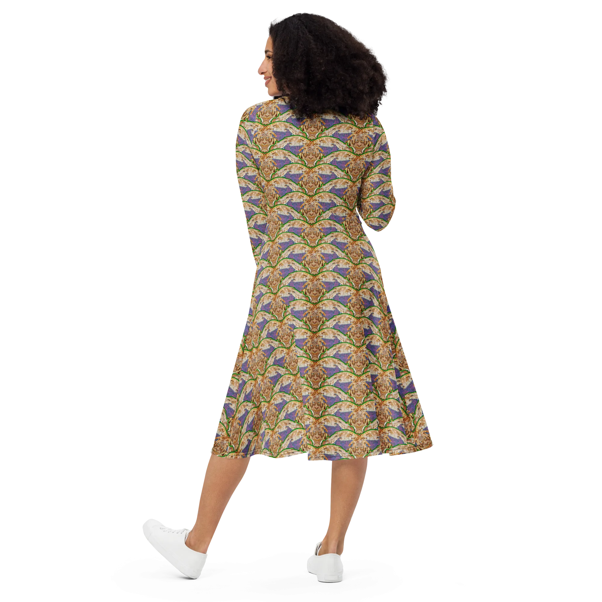 Long Sleeve Midi Dress (Her/Muliebris)(Rind#4 Ouroboros Butterfly Purple Logo) RJSTHS2022 RJS