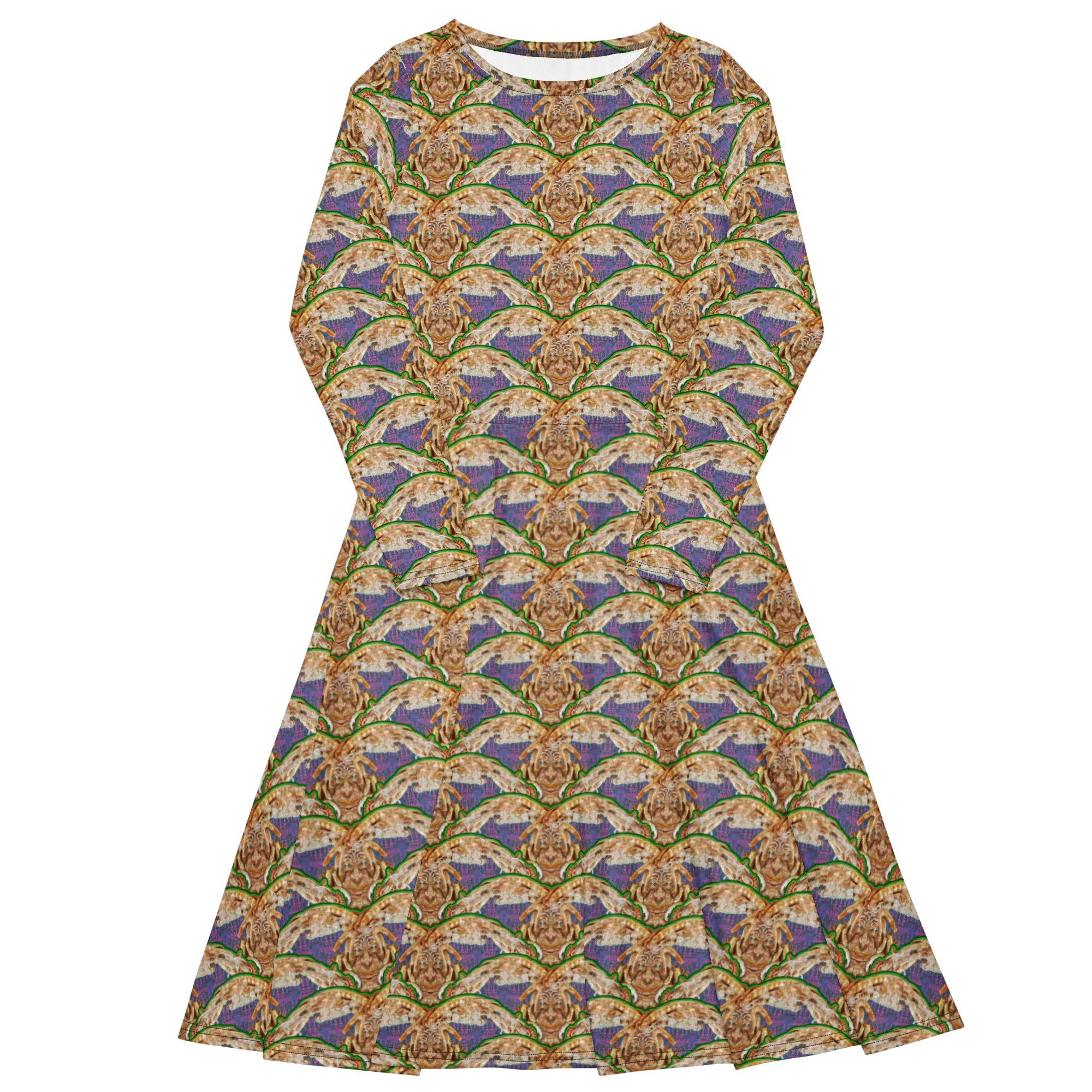 Long Sleeve Midi Dress (Her/Muliebris)(Rind#4 Ouroboros Butterfly Purple Logo) RJSTHS2022 RJS
