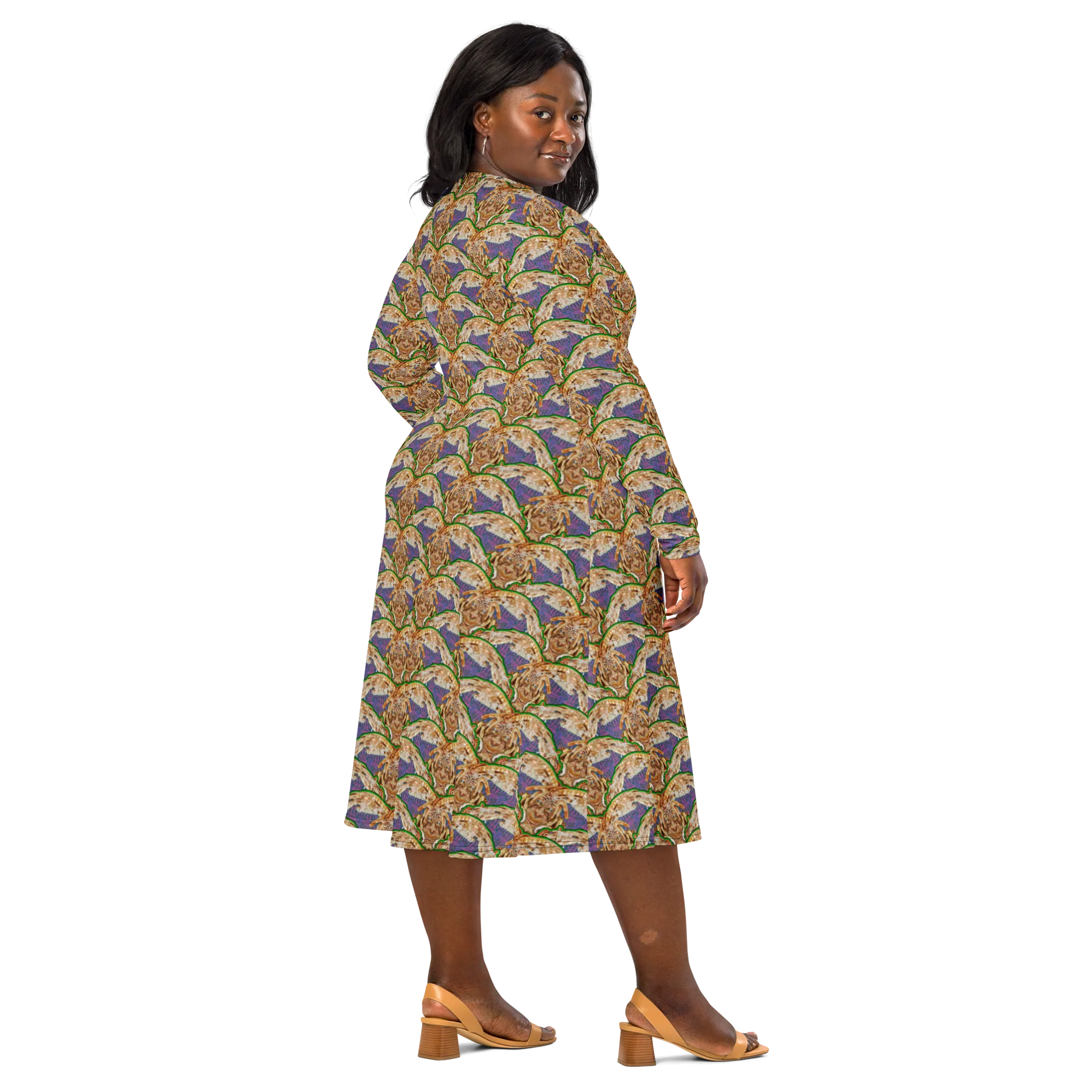 Long Sleeve Midi Dress (Her/Muliebris)(Rind#4 Ouroboros Butterfly Purple Logo) RJSTHS2022 RJS