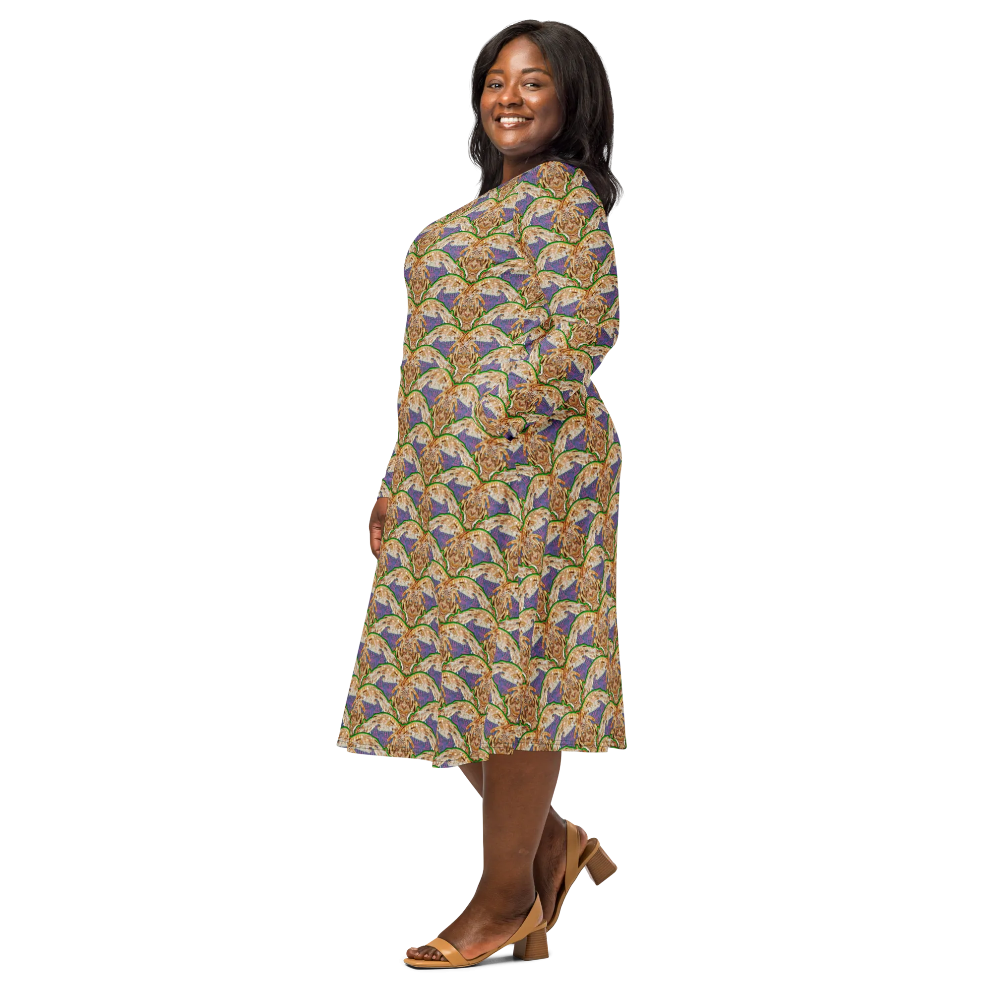 Long Sleeve Midi Dress (Her/Muliebris)(Rind#4 Ouroboros Butterfly Purple Logo) RJSTHS2022 RJS