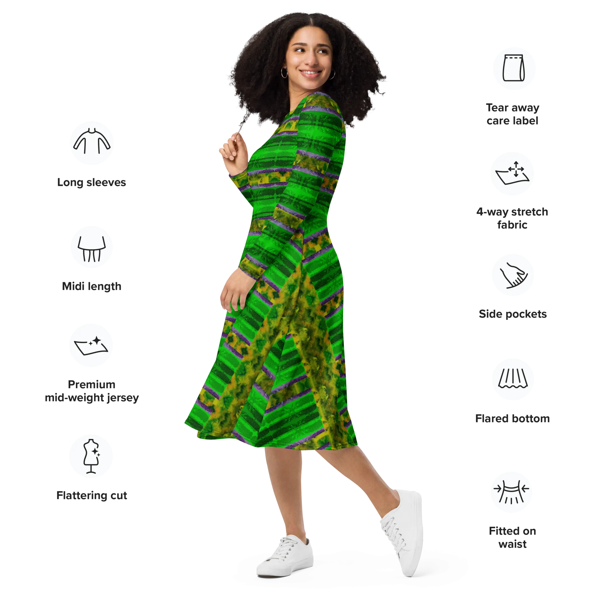 Long Sleeve Midi Dress (Her/Muliebris)(Rind#5 Rind Link) RJSTH@Fabric#5 RJSTHS2022 RJS