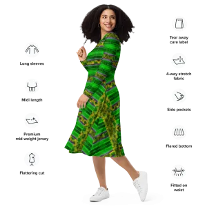 Long Sleeve Midi Dress (Her/Muliebris)(Rind#5 Rind Link) RJSTH@Fabric#5 RJSTHS2022 RJS