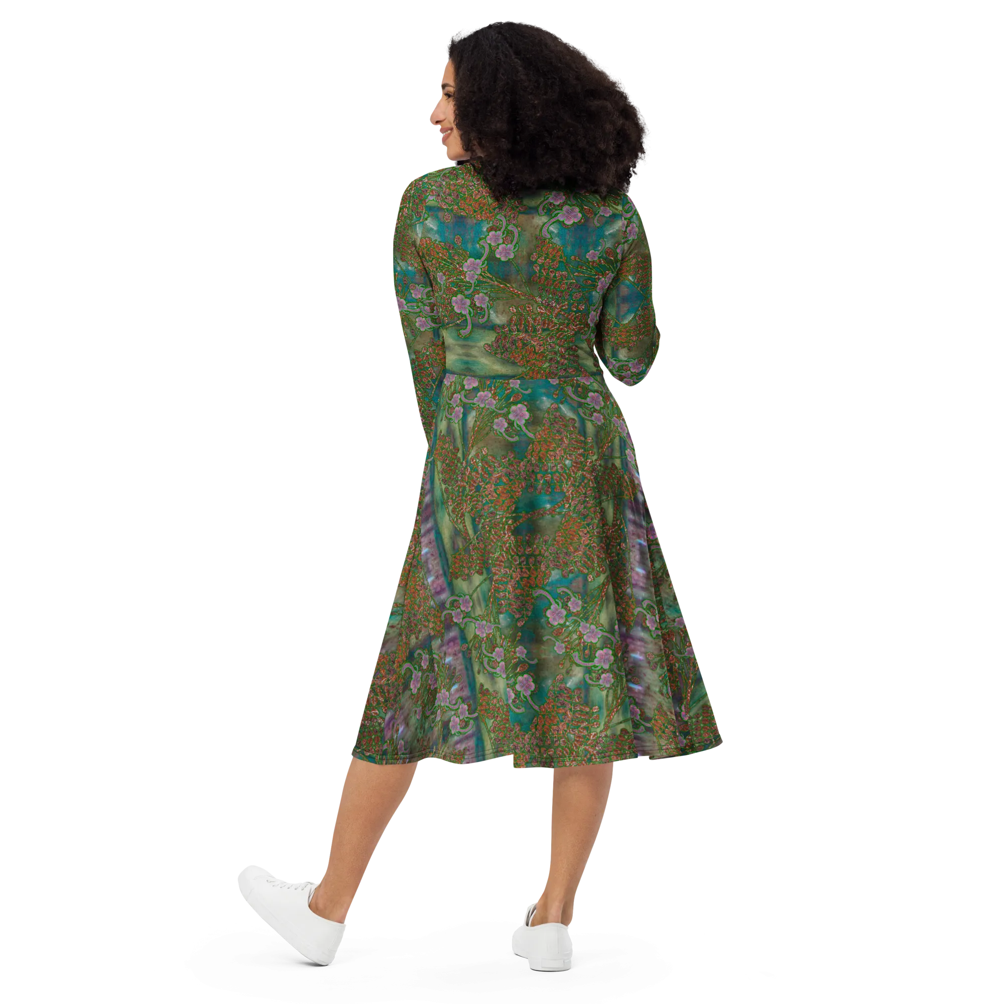 Long Sleeve Midi Dress (Her/Muliebris)(WindSong Flower) RJSTH@Fabric#4 RJSTHS2022 RJS