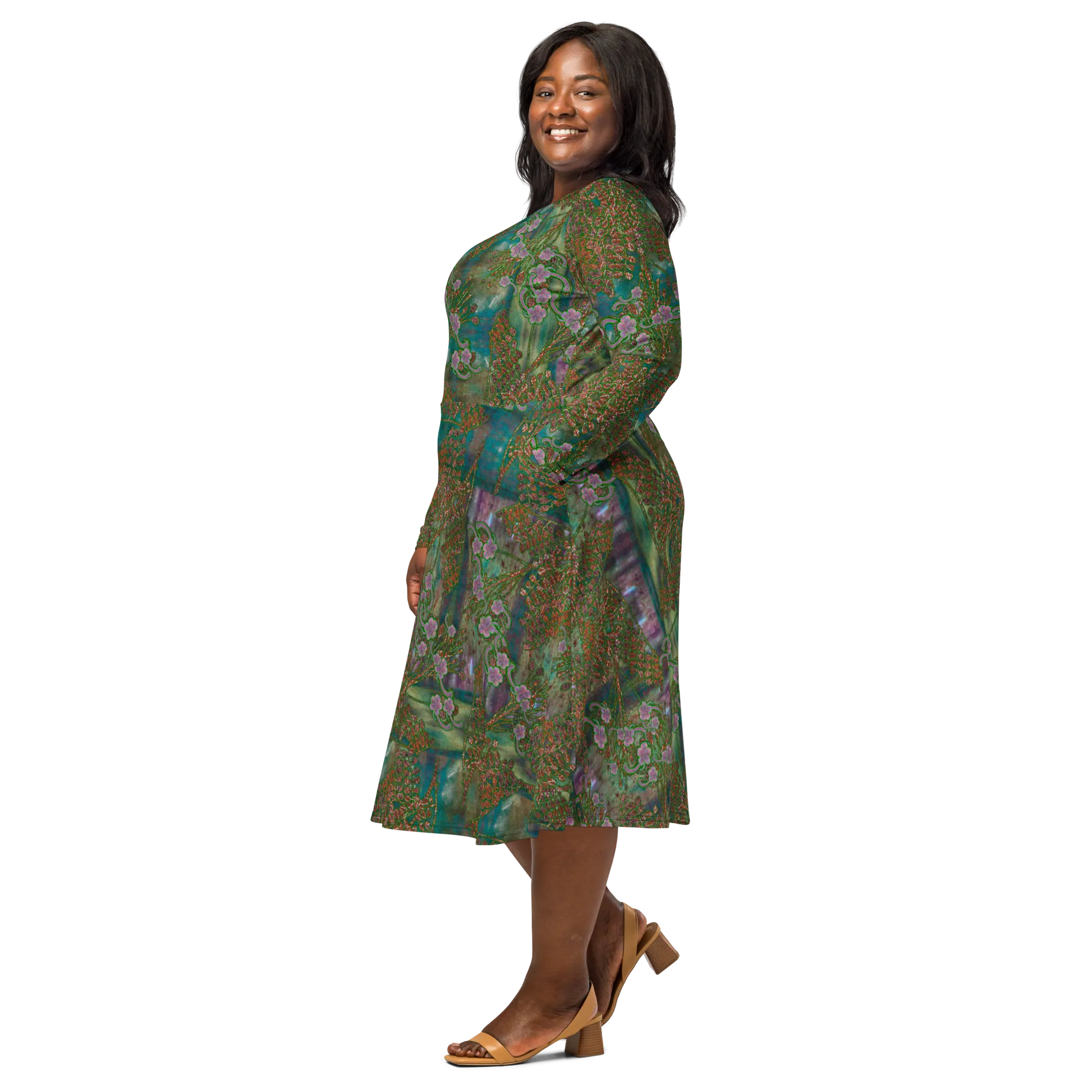Long Sleeve Midi Dress (Her/Muliebris)(WindSong Flower) RJSTH@Fabric#4 RJSTHS2022 RJS