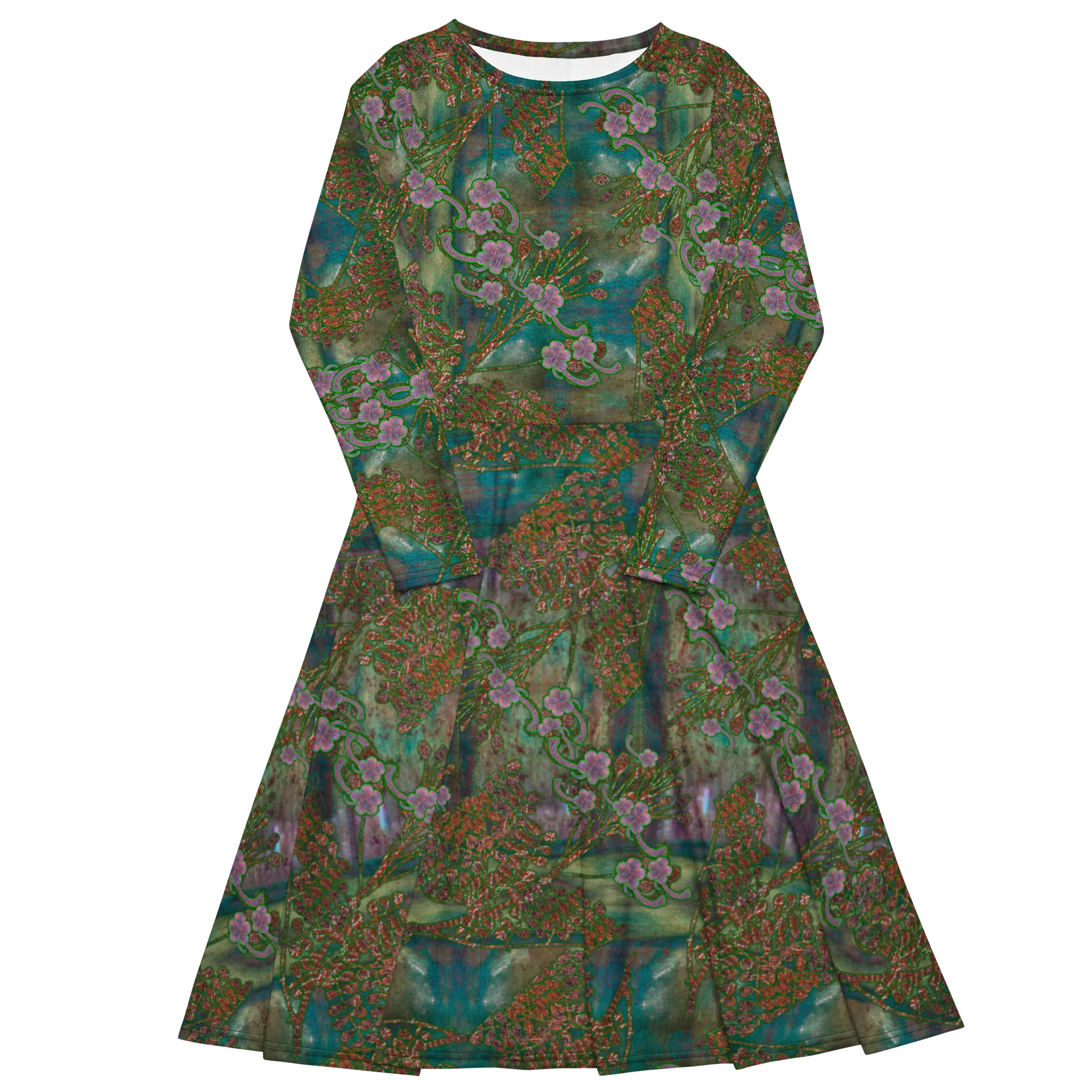 Long Sleeve Midi Dress (Her/Muliebris)(WindSong Flower) RJSTH@Fabric#4 RJSTHS2022 RJS