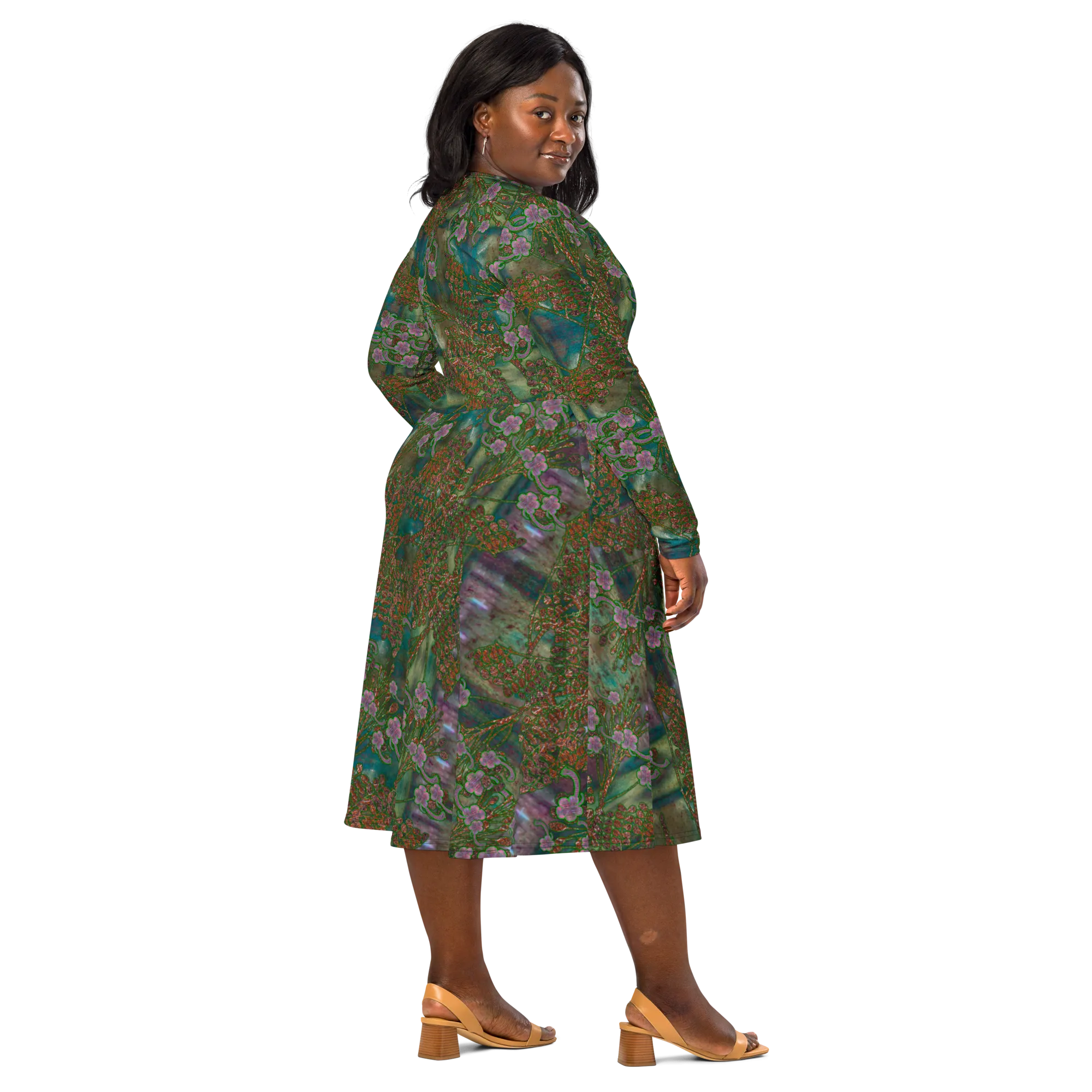 Long Sleeve Midi Dress (Her/Muliebris)(WindSong Flower) RJSTH@Fabric#4 RJSTHS2022 RJS