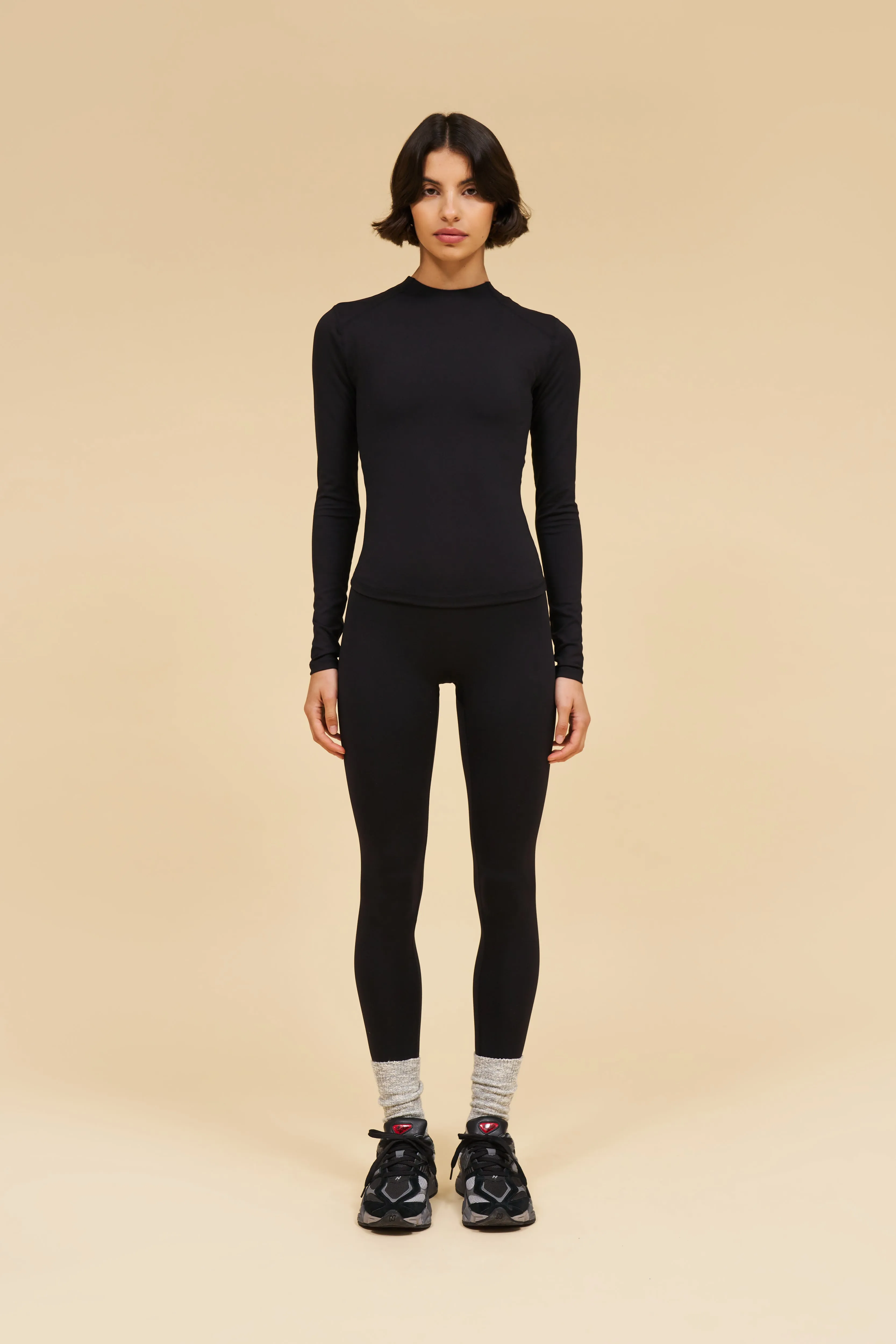 LONG SLEEVE MOCK NECK TOP