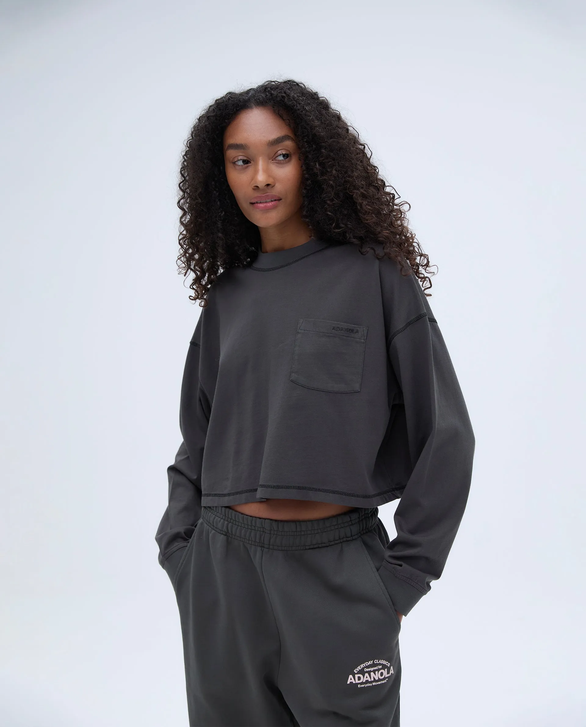 Long Sleeve Pocket T-shirt - Graphite Grey