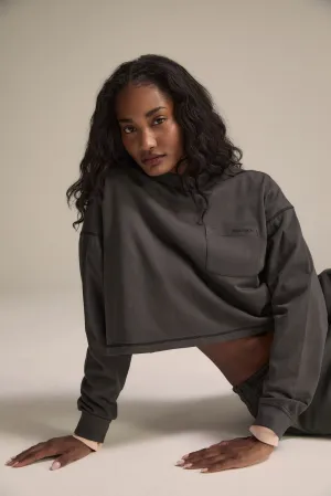 Long Sleeve Pocket T-shirt - Graphite Grey