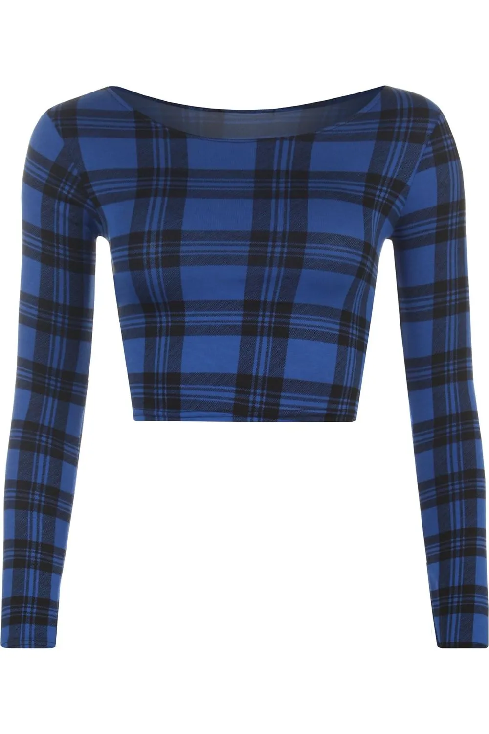 Long Sleeve Printed Crop Tops - Red, Blue, Green Patterns