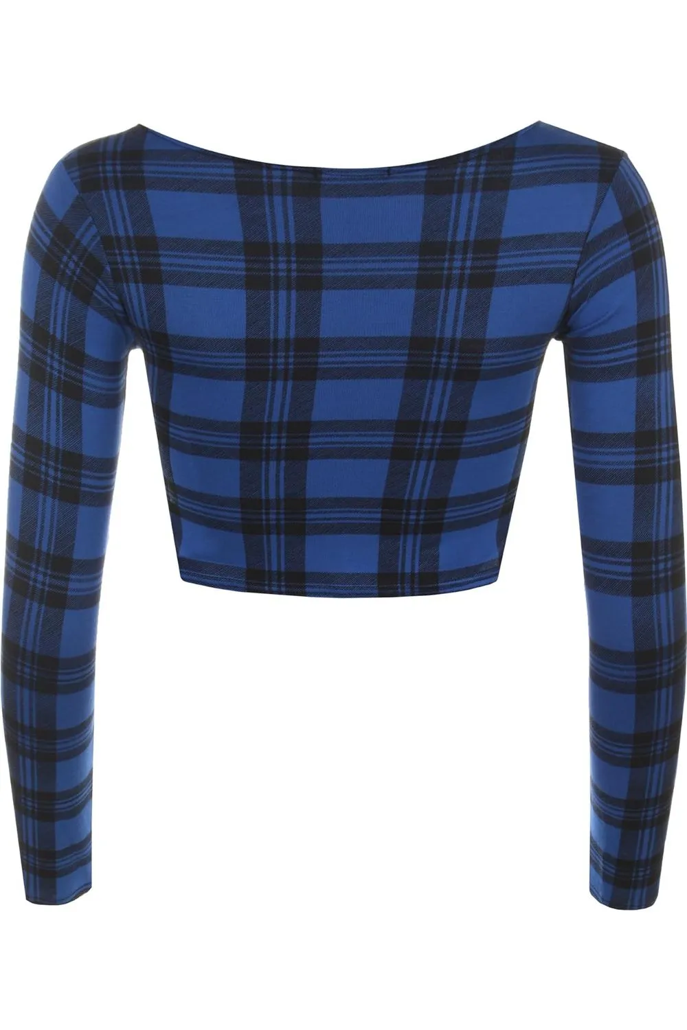 Long Sleeve Printed Crop Tops - Red, Blue, Green Patterns