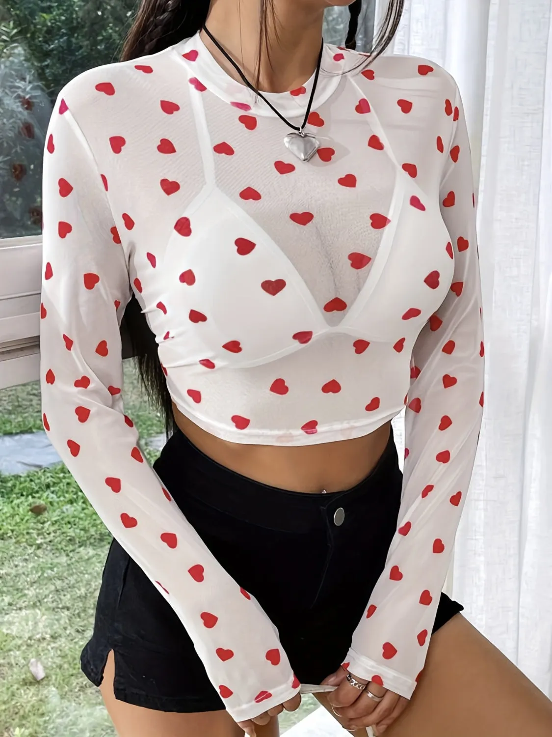 Long Sleeve Sheer Top