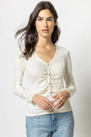 Long Sleeve Shirred Cardigan