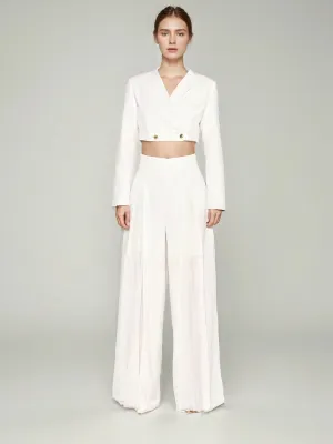 Long Sleeve White Two Piece Set