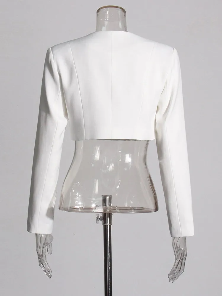 Long Sleeve White Two Piece Set