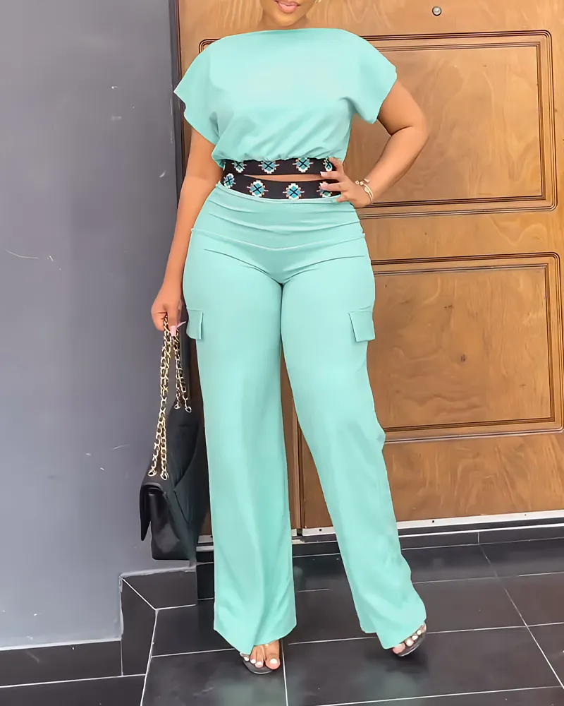 Loose Straight-Leg Trouser Set