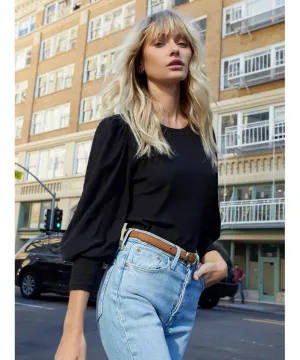 Loren Strong Shoulder Top Black