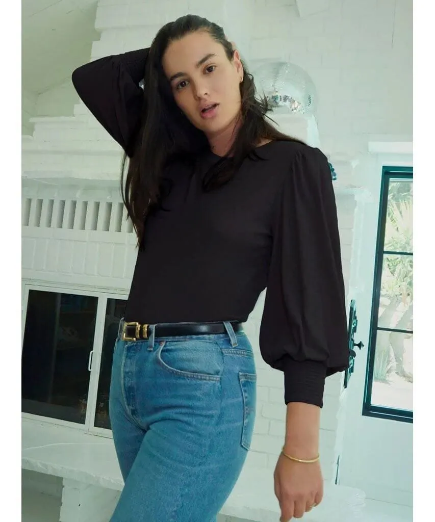 Loren Strong Shoulder Top Black