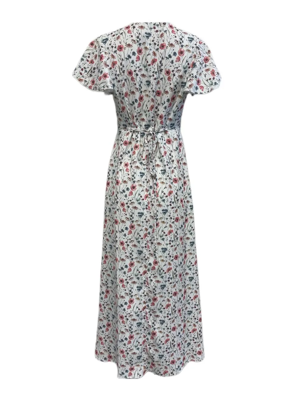 LOST IN LUNAR Women's White Floral Print Wrap Maxi Dress Size XS NWT