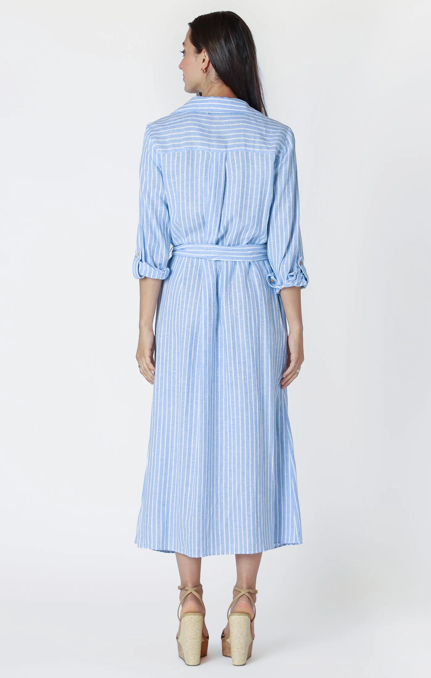 LS BELTED MAXI SHIRTDRESS