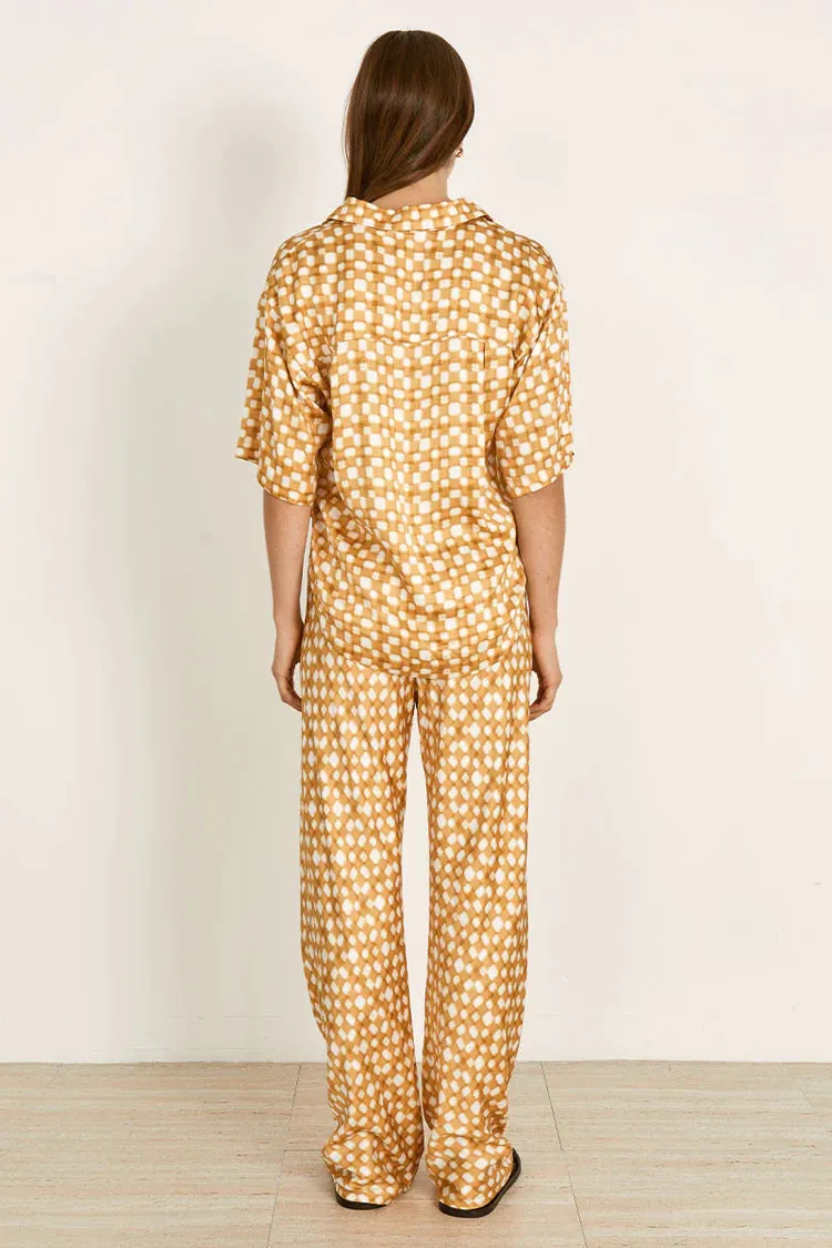 Lumen Bias Pant Golden Check