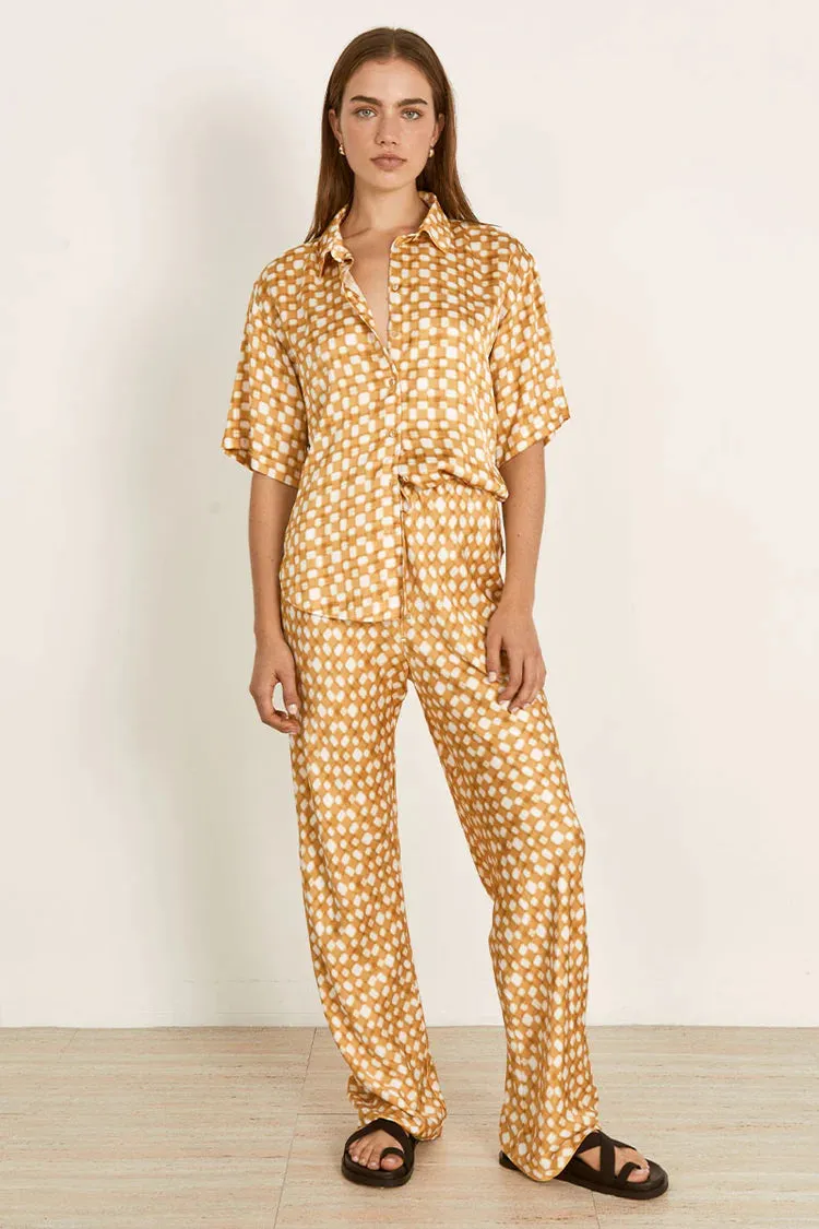 Lumen Bias Pant Golden Check