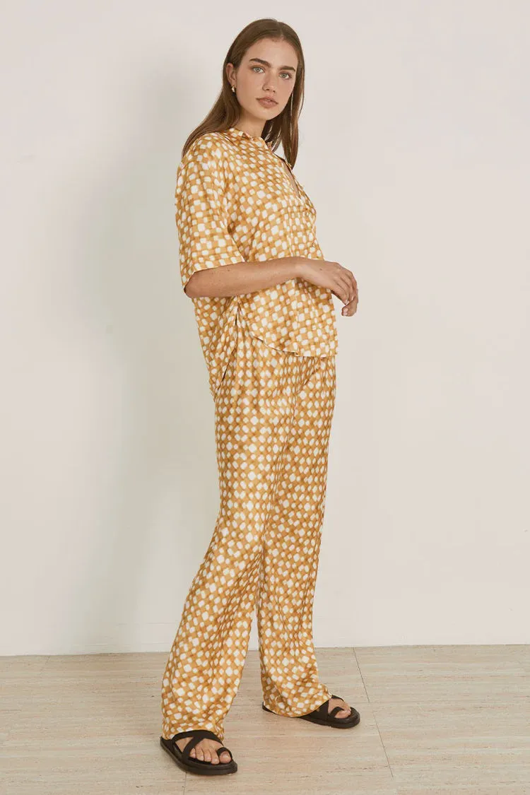 Lumen Bias Pant Golden Check