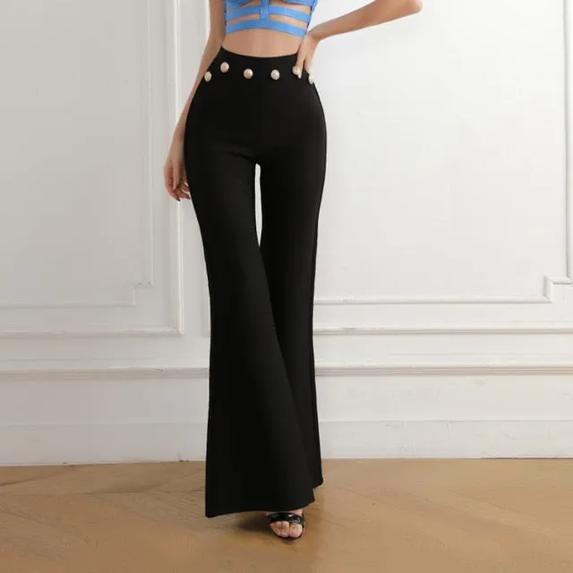 Luna High Waisted Flare Bandage Pants