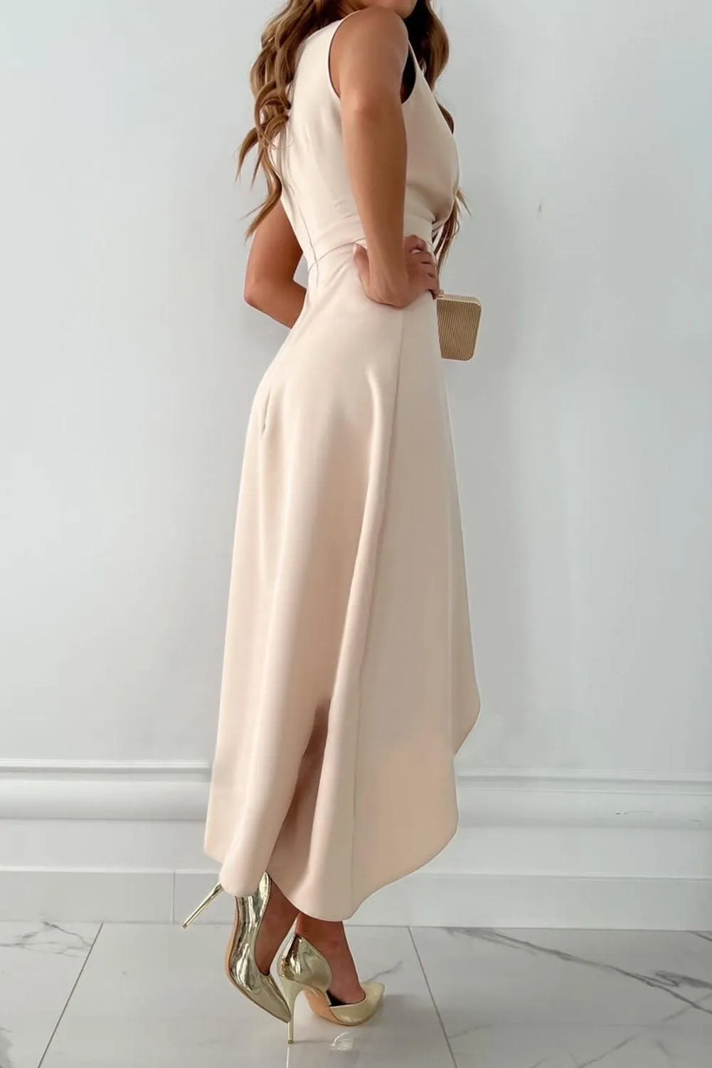 Mandy Chic Wrap V-Neck Midi Dress