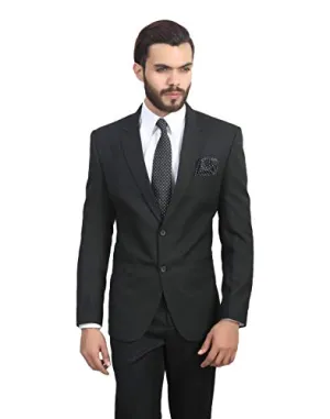 MANQ Men's Slim Fit Single Breasted Blazer (BL-101-38_Black_38)