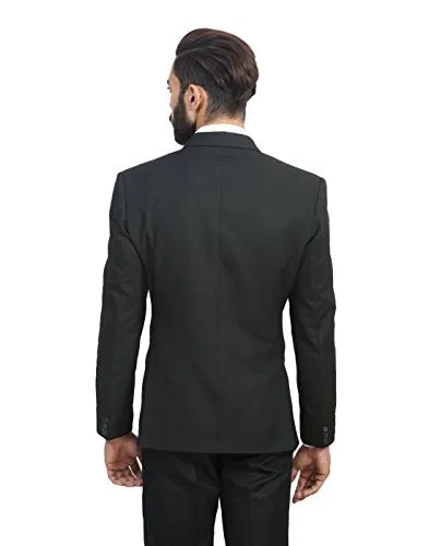 MANQ Men's Slim Fit Single Breasted Blazer (BL-101-38_Black_38)