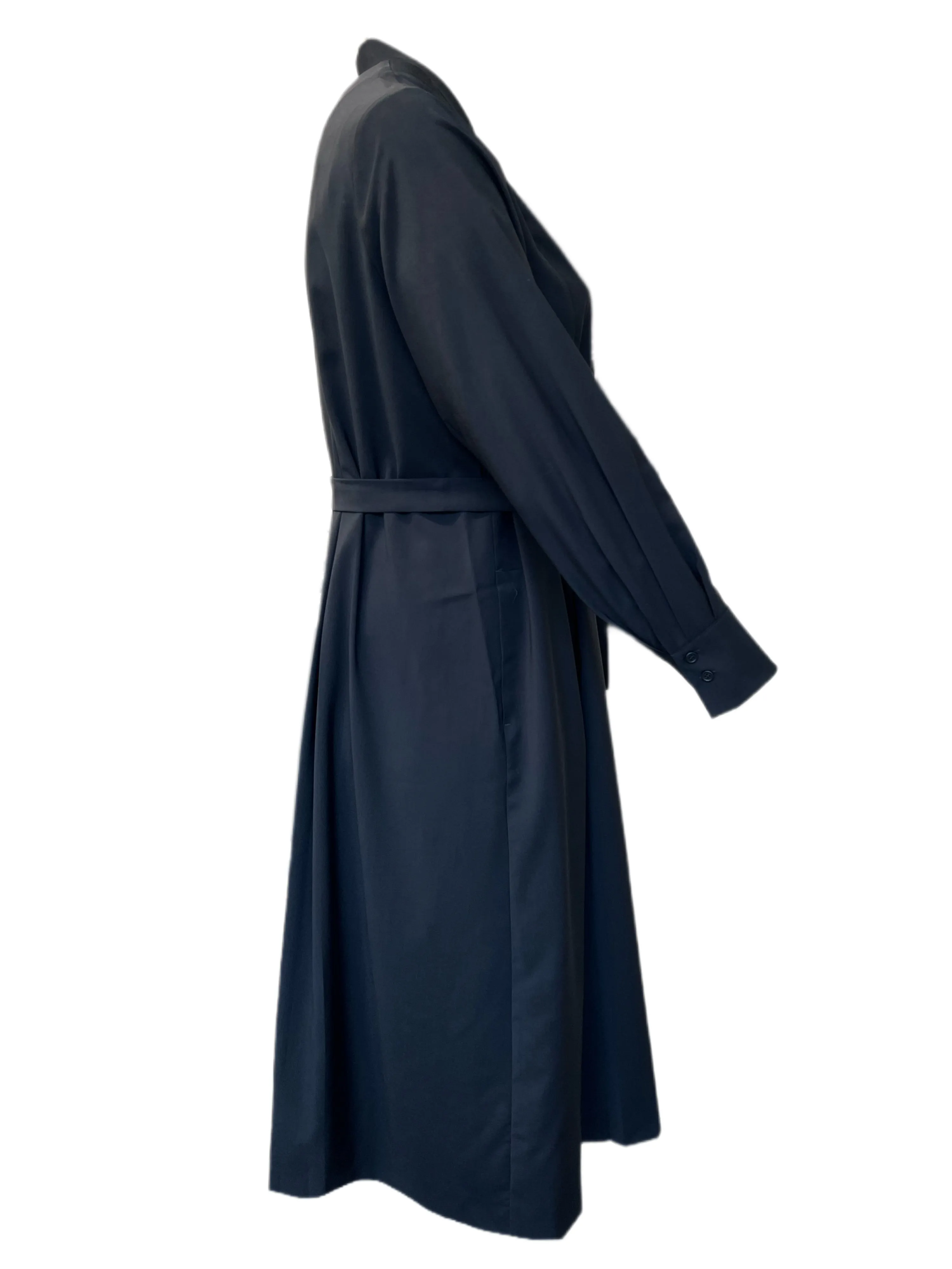 Marina Rinaldi Women's Black Denise Virgin Wool Shirt Dress Size 18W/27 NWT
