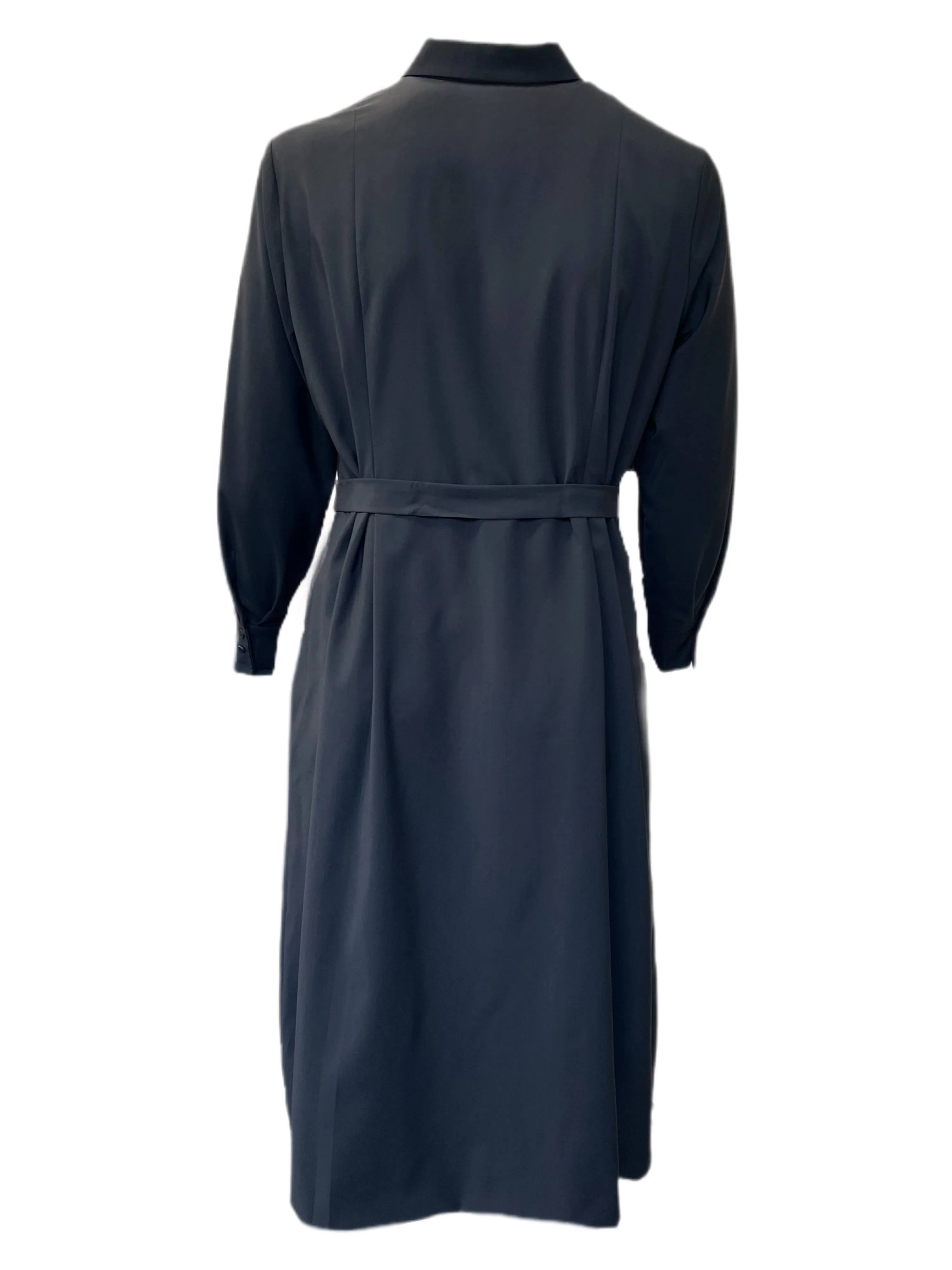 Marina Rinaldi Women's Black Denise Virgin Wool Shirt Dress Size 18W/27 NWT