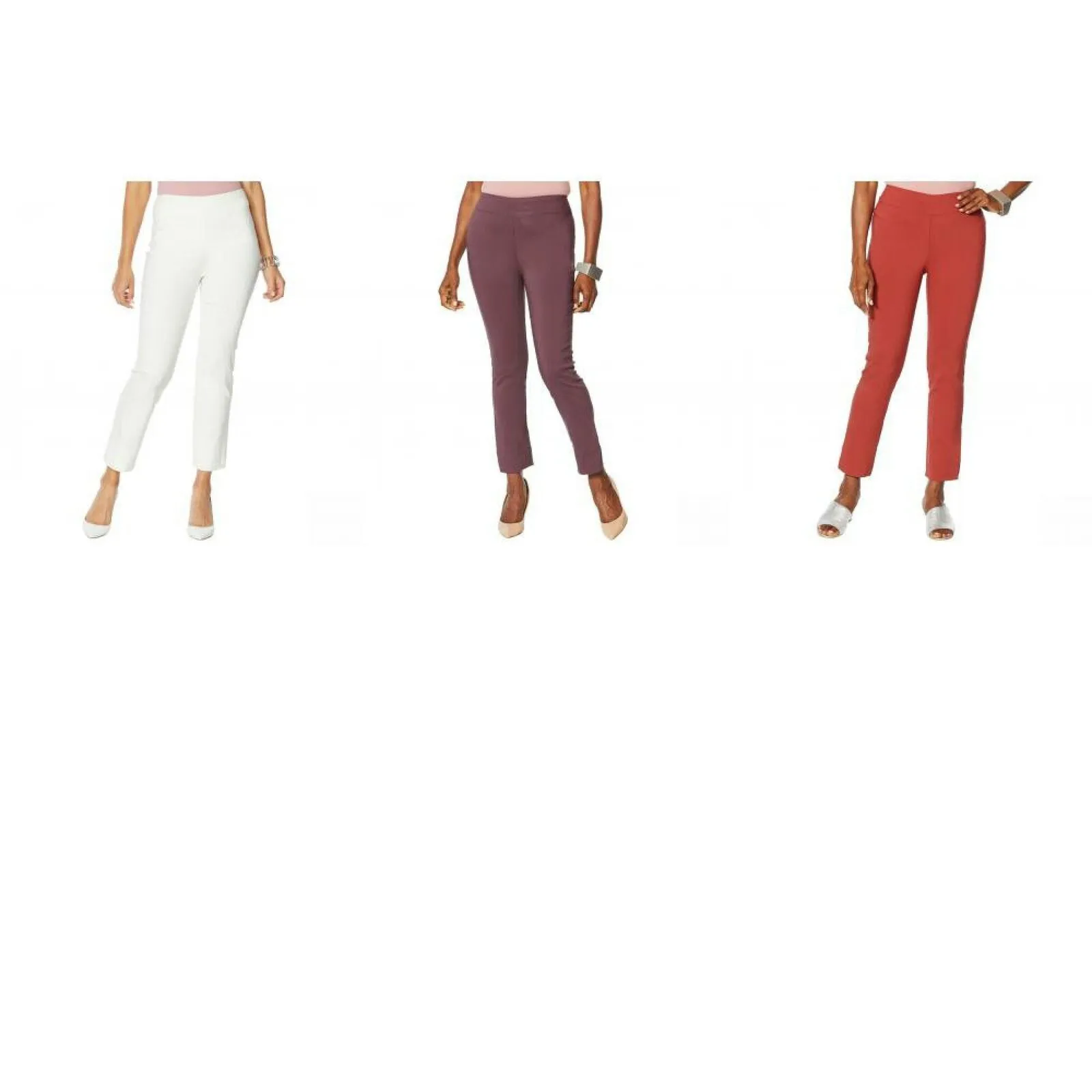 MarlaWynne Women's Stretch Twill FLATTERfit Pants With Slit