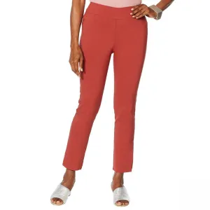 MarlaWynne Women's Stretch Twill FLATTERfit Pants With Slit