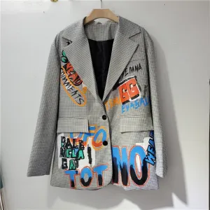 Marlene - Oversized Printed Blazer