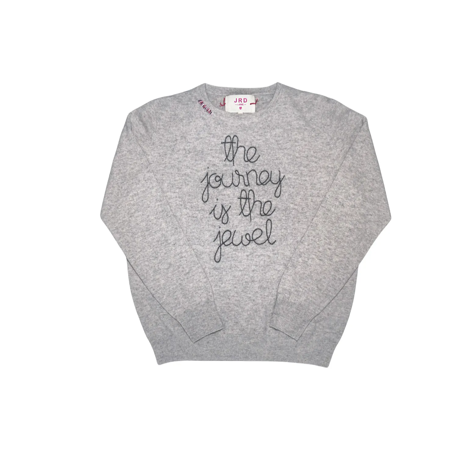 MBAB X JRD Luxe Customizable Hand Embroidered The Journey is the Jewel Cashmere Sweater
