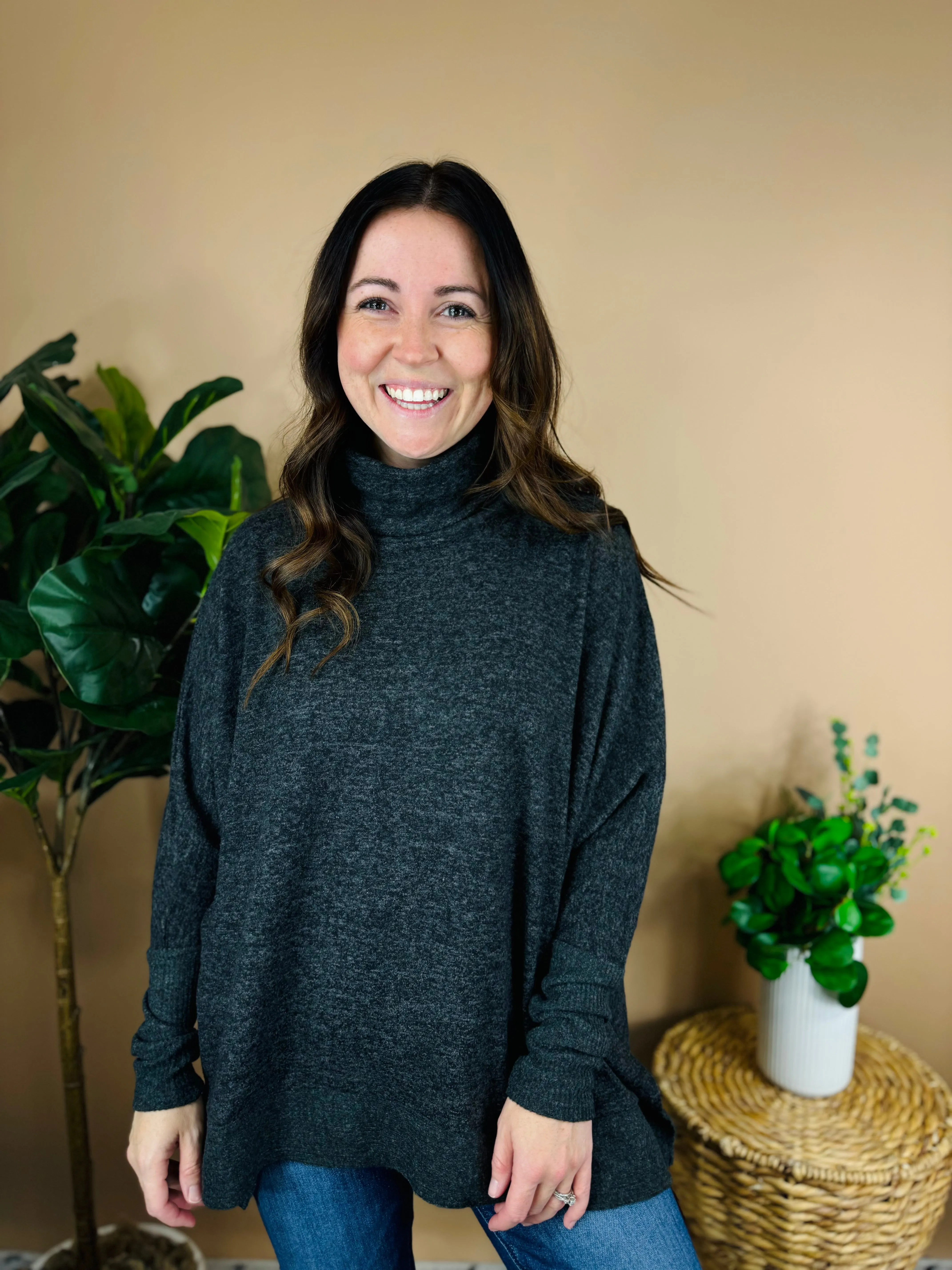 Melanie Brushed Poncho Sweater