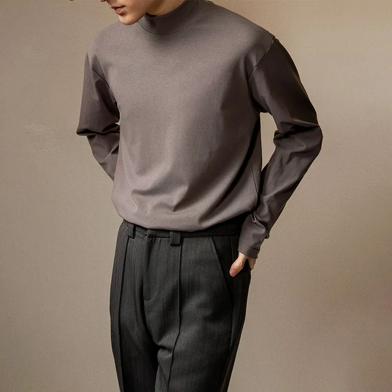 Men's High-Neck Long-Sleeve Shirt