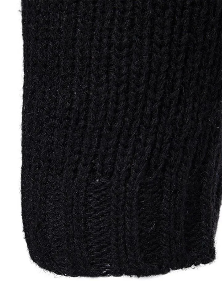 Men's Knitted Long Sleeve Hooded Cardigan