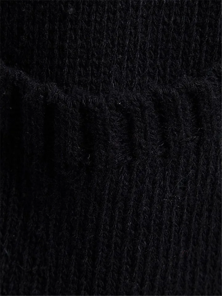 Men's Knitted Long Sleeve Hooded Cardigan